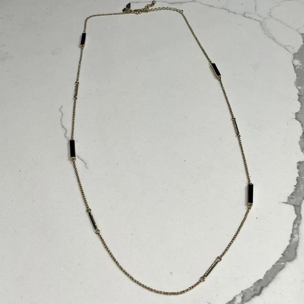 Kate Spade 34” gold, black and pave CZ necklace. Excellent condition! NWOT - Picture 4 of 9